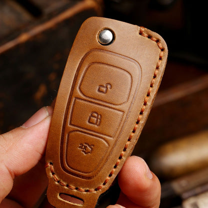 Ford EcoSport Focus Leather Car Key Cover 3 Button