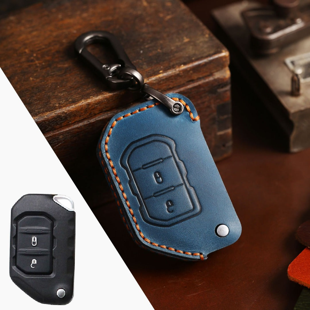 Jeep Wrangler Leather Car Key Cover 2,4 Button