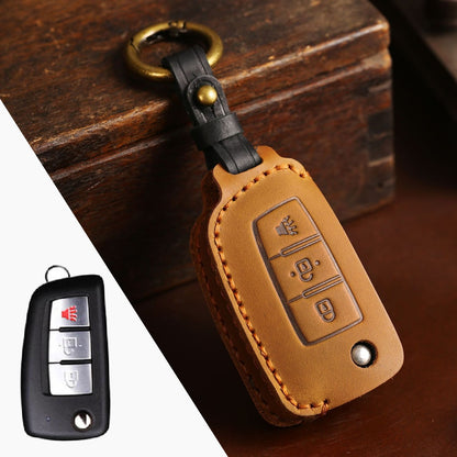 Nissan Sylphy Tiida X-Trail Qashqai Kicks Leather Car Key Cover 2,3 Button