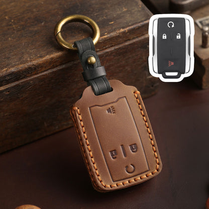 Chevrolet GMC Colorad Silverado Leather Car Key Cover 4,6 Button