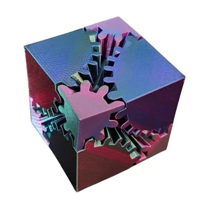 Gear Cube Fidget Toy 3D Printed Gear Cube Spin Toy Stress Cube Gear Toy for Stress and Anxiety Relief