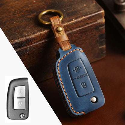 Nissan Sylphy Tiida X-Trail Qashqai Kicks Leather Car Key Cover 2,3 Button