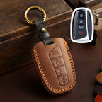 Carsine Hyundai IX45 Leather Car Key Cover 3,4 Button Brown / 4 Button