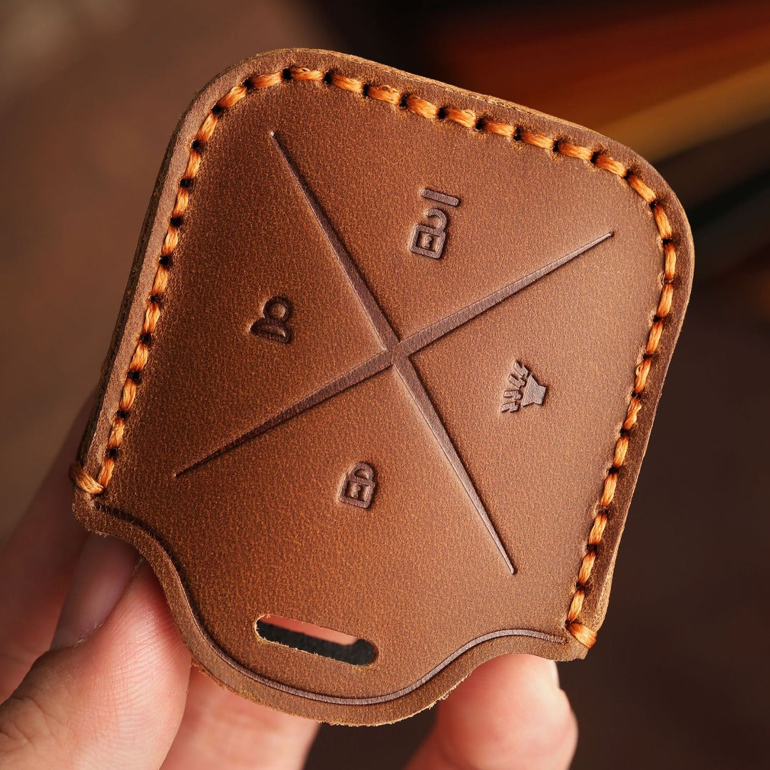 Buick E5 E4 Leder-Autoschlüsselhülle mit 4 Tasten