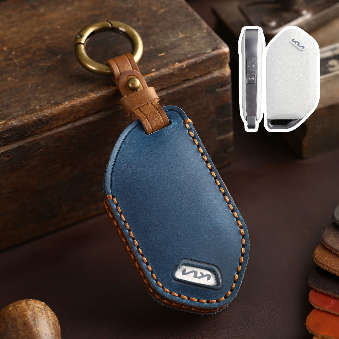 Kia Leather Car Key Cover 5,6,7,8,9 Button