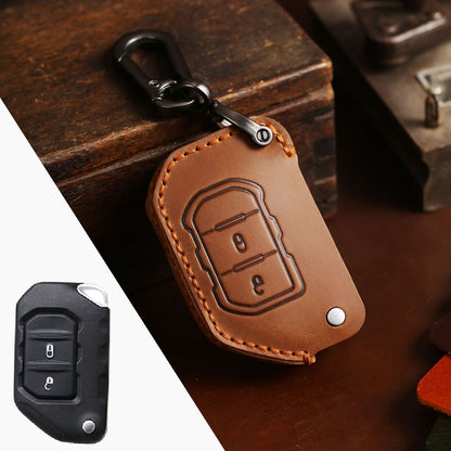 Jeep Wrangler Leather Car Key Cover 2,4 Button