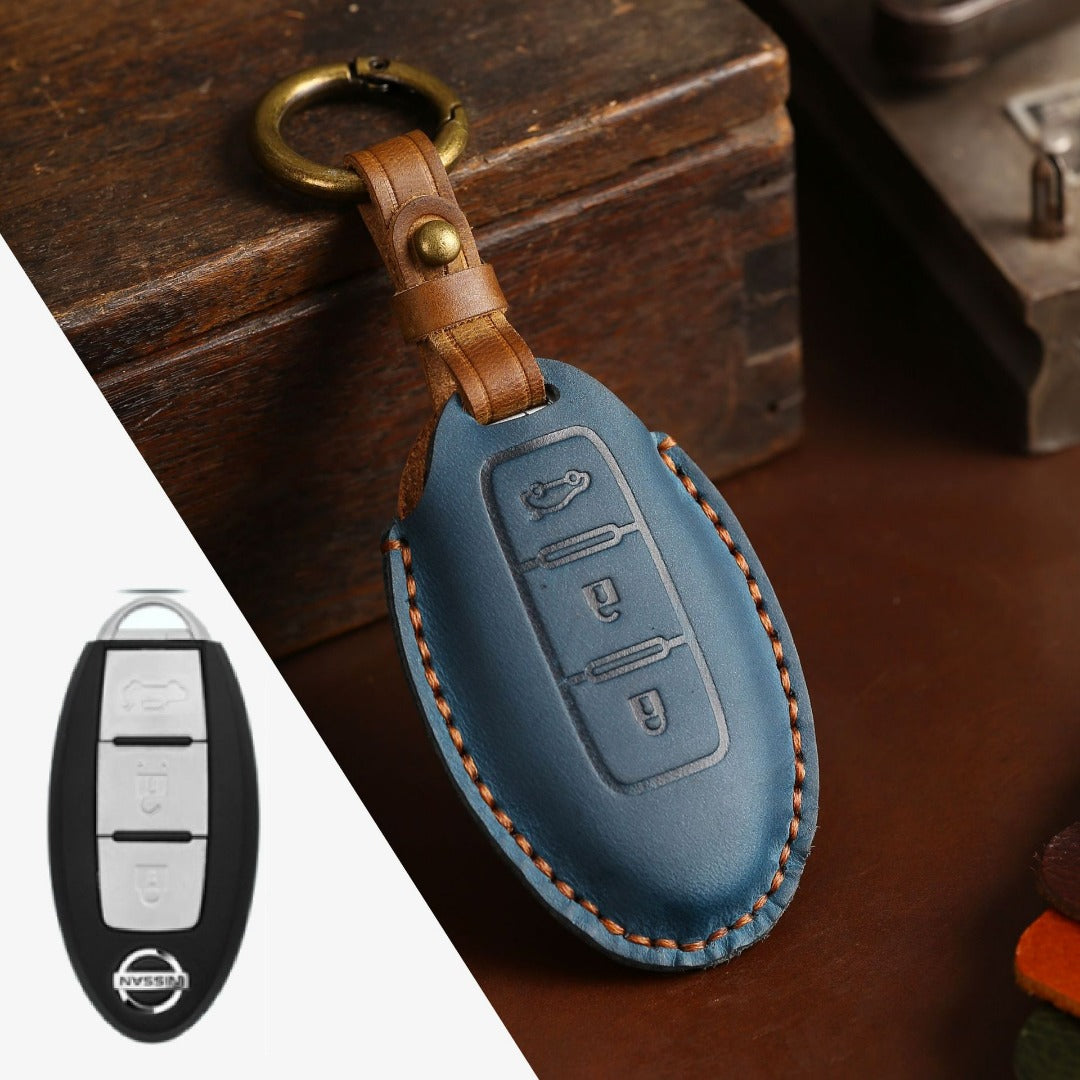 Nissan X-Trail Qashqai Tiida Teana Sylphy Leather Car Key Cover 2,3,4 Button