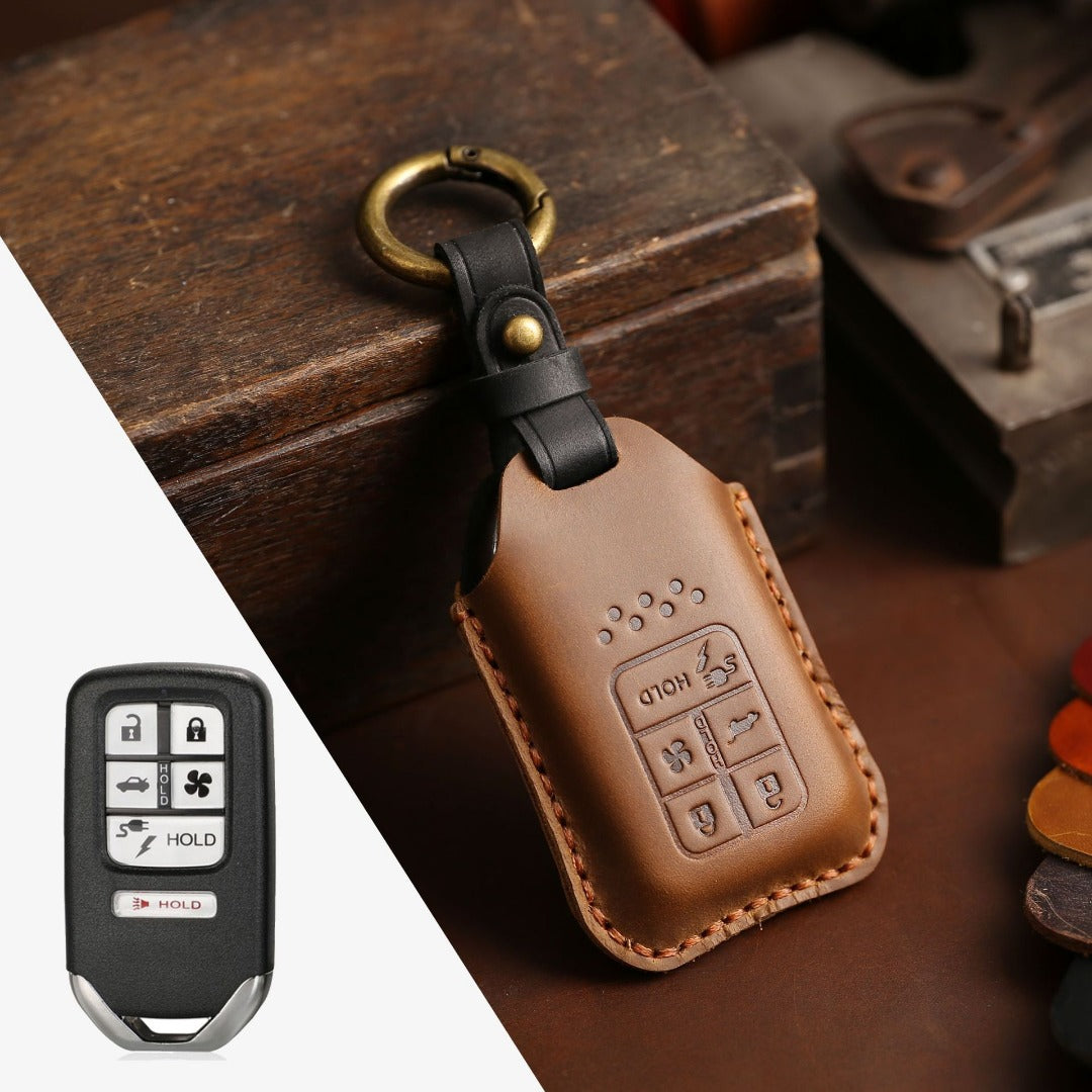 Honda CRV Lingpai XRV Civic Accord Guandao Fit Leather Car Key Cover 2,3,4,5,6 Button