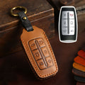 Carsine Genesis GV70 GV80 G90 Leather Car Key Cover 4,6,8 Button Brown / 6 Button