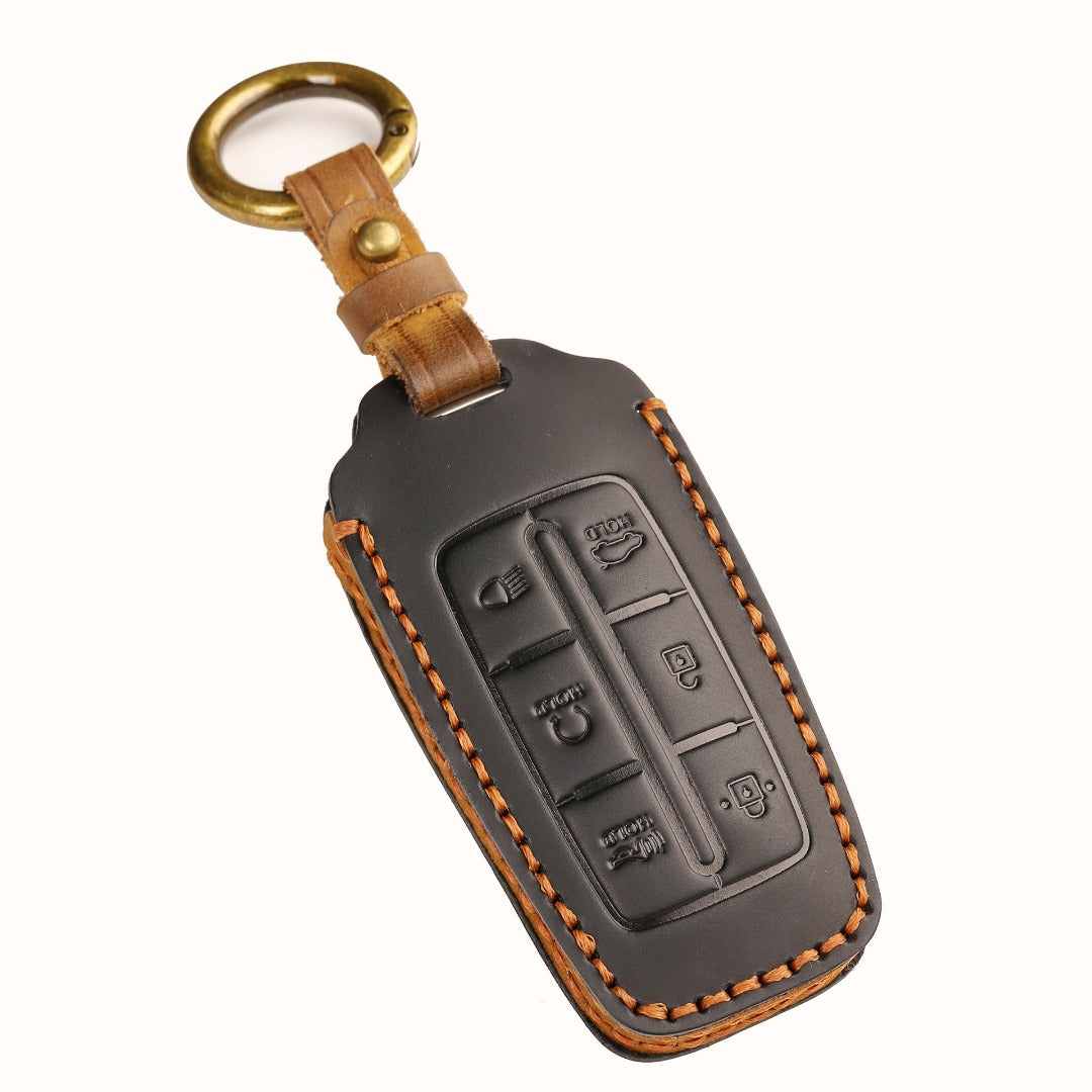 Genesis GV70 GV80 G90 Leather Car Key Cover 4,6,8 Button