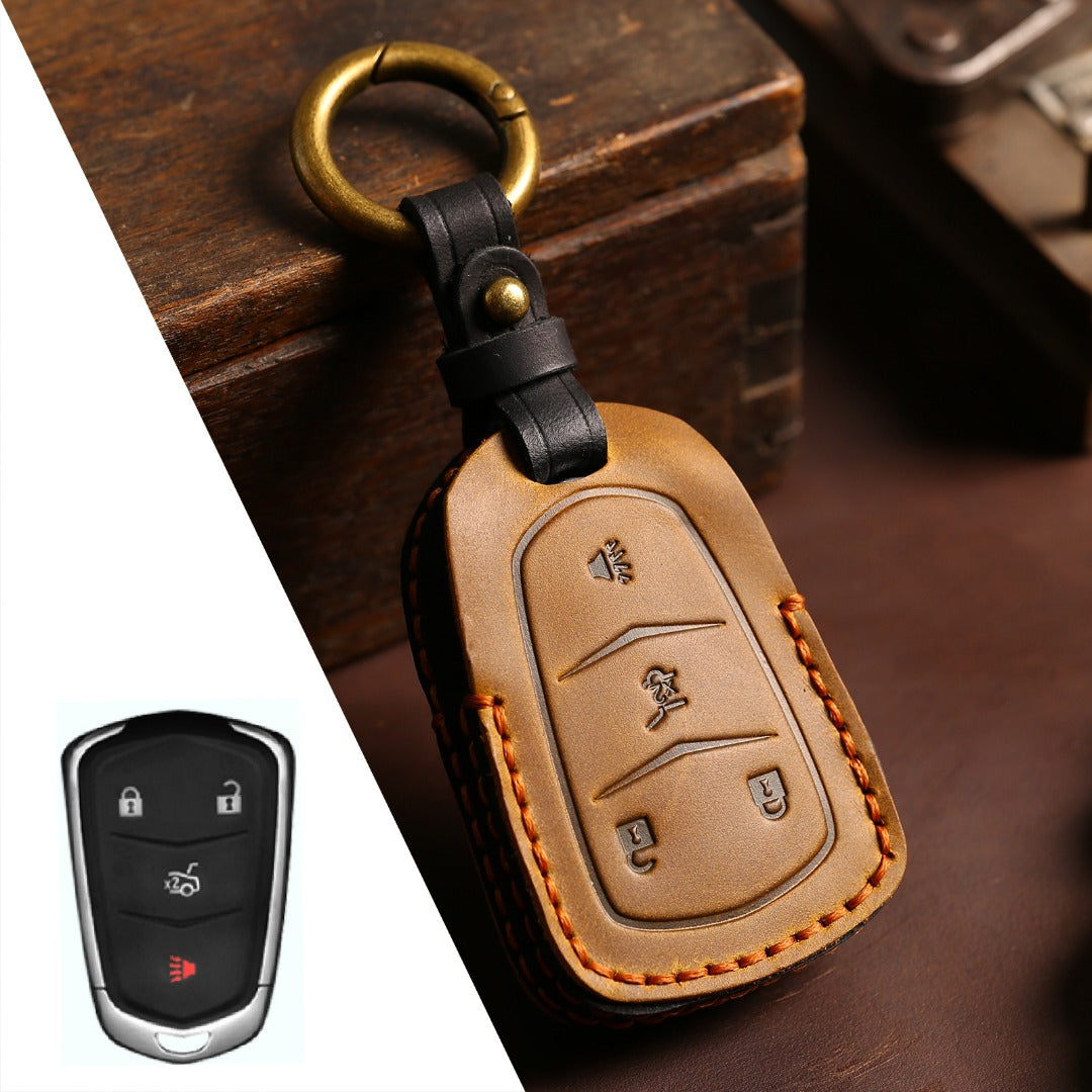 Cadillac ct4 ct5 ct6 xt4 xt5 xt6 atxl Leather Car Key Cover 4,5 Button