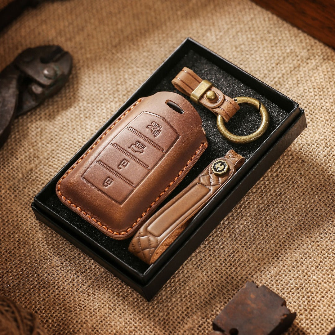 Genesis Leather Car Key Cover 4 Button