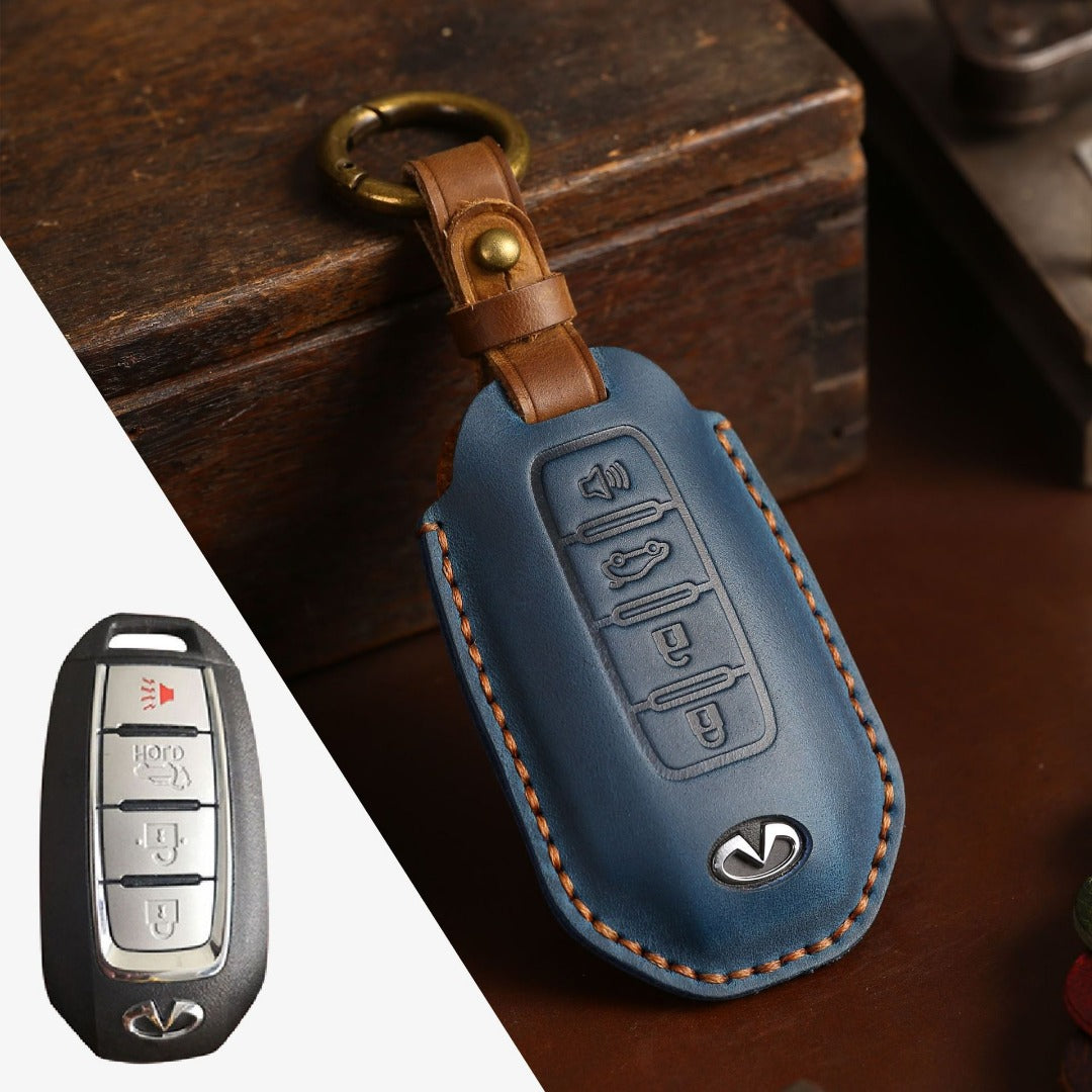 Infiniti Leather Car Key Cover 3,4 Button