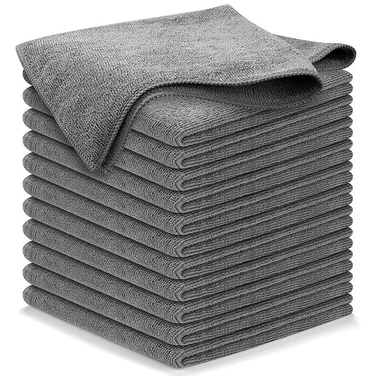 Microfiber Cleaning Cloth - 12 Packs 12.6"x12.6" - High Performance - 1200 Washes, Ultra Absorbent Towels Weave Grime & Liquid for Streak-Free Mirror Shine - Car Washing Cloth