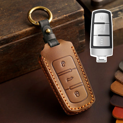 Volkswagen Magotan B7 CC Leather Car Key Cover 3 Button