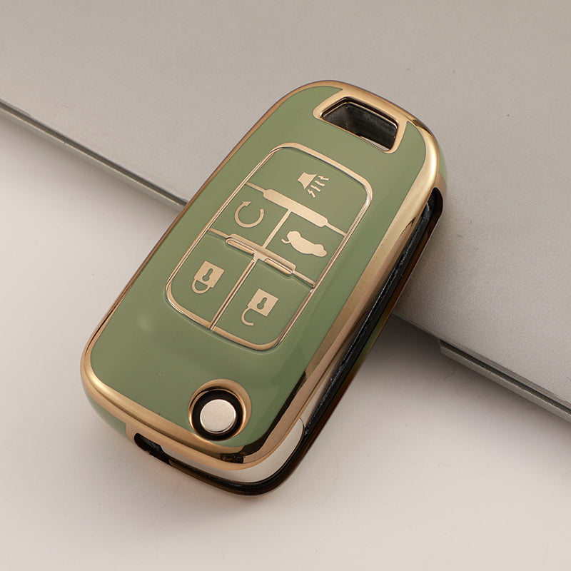 Carsine Chevrolet Car Key Case Golden Edge Green / Key case