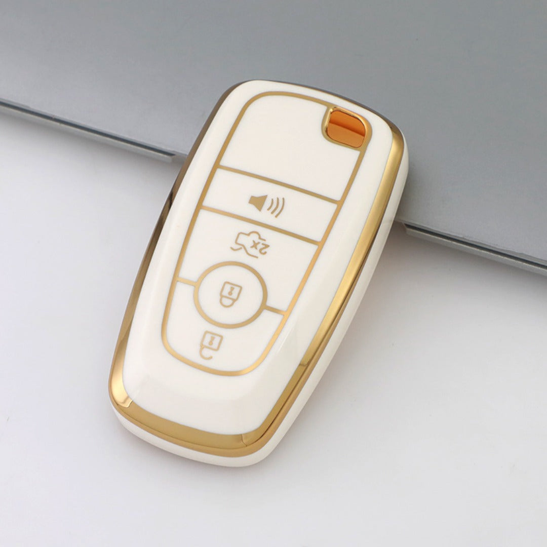 Ford Car Key Case Golden Edge