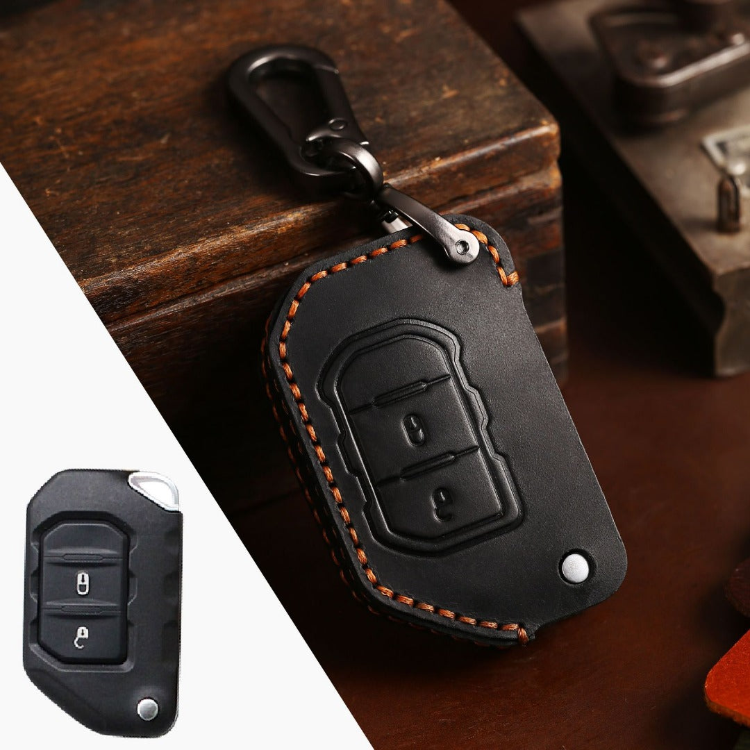 Jeep Wrangler Leather Car Key Cover 2,4 Button