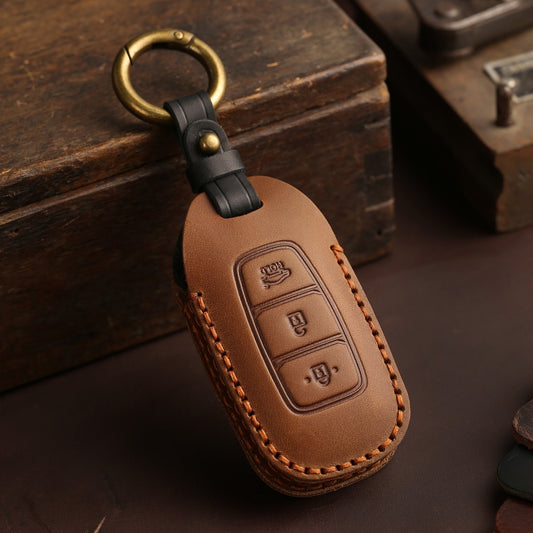 Hyundai Elantra Leather Car Key Cover 3 Button