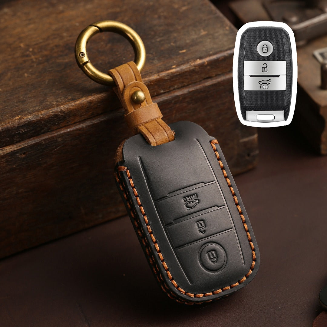 Kia K3 K4 K5 Kx3 kx57 Leather Car Key Cover 3,4 Button