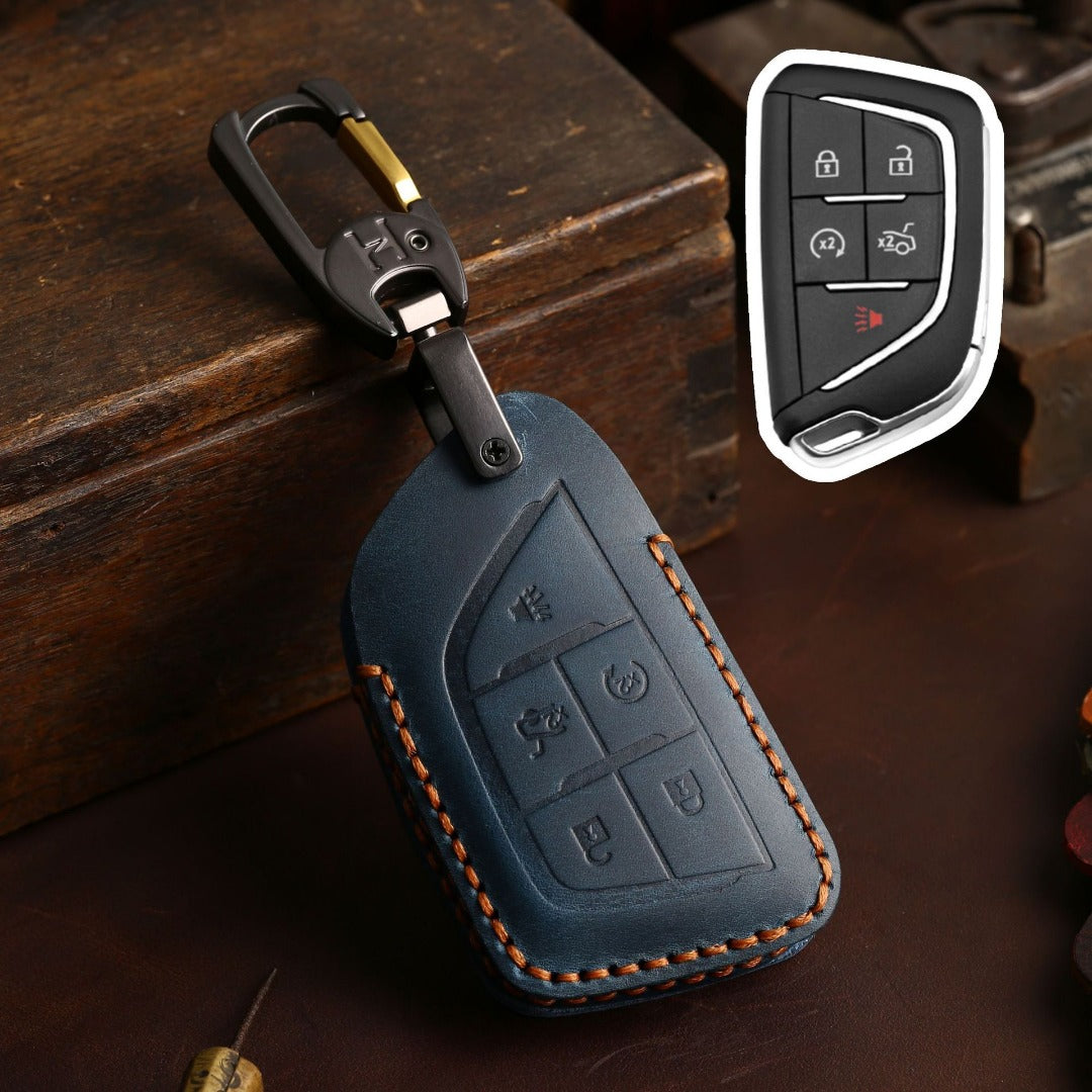 Cadillac CT5 CT4 Leather Car Key Cover 5,6 Button