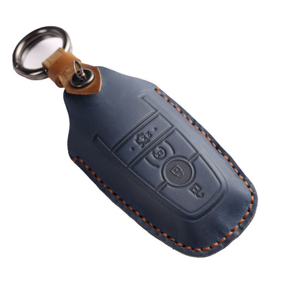 Ford Focus Explorer Kuga Sharp Aviator Lincoln Mondeo Edge F-150 Raptor Pickup Trucks Leather Car Key Cover 2,3,4,5 Button