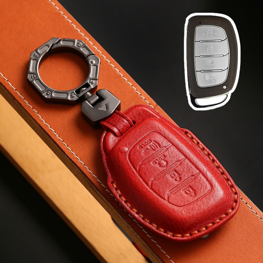 Hyundai Leather Car Key Cover 4 Button