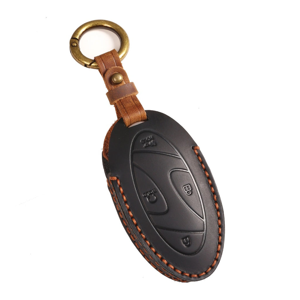 Carsine Hyundai Leather Car Key Cover 5,7 Button Black / 5 Button