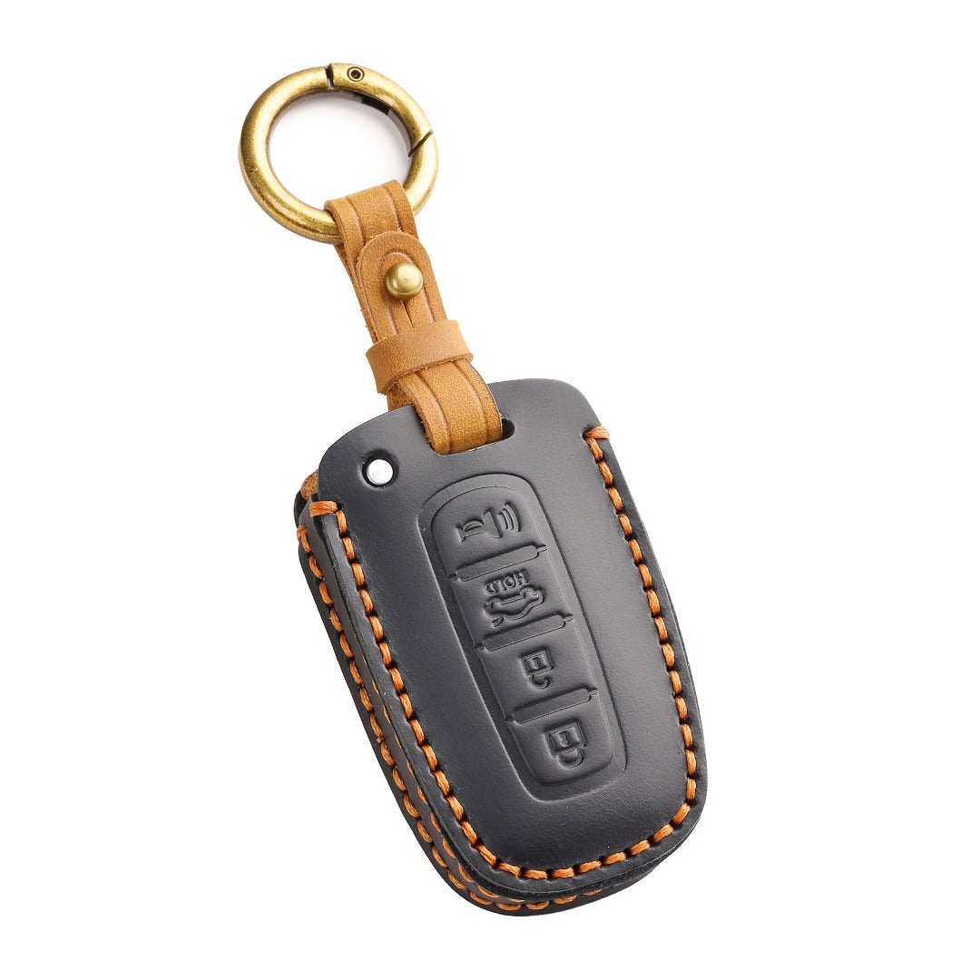 Hyundai Ix35 Sonata 8 Kia K2 K5 Leather Car Key Cover 3,4 Button