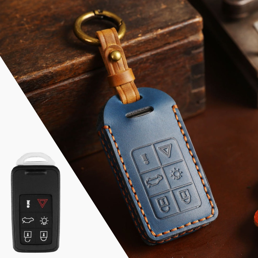 Volvo XC60 Leather Car Key Cover 5,6 Button