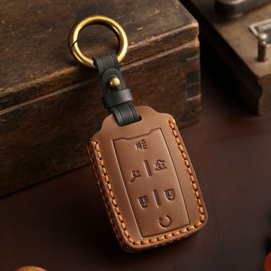 Chevrolet GMC Colorad Silverado Leather Car Key Cover 4,6 Button