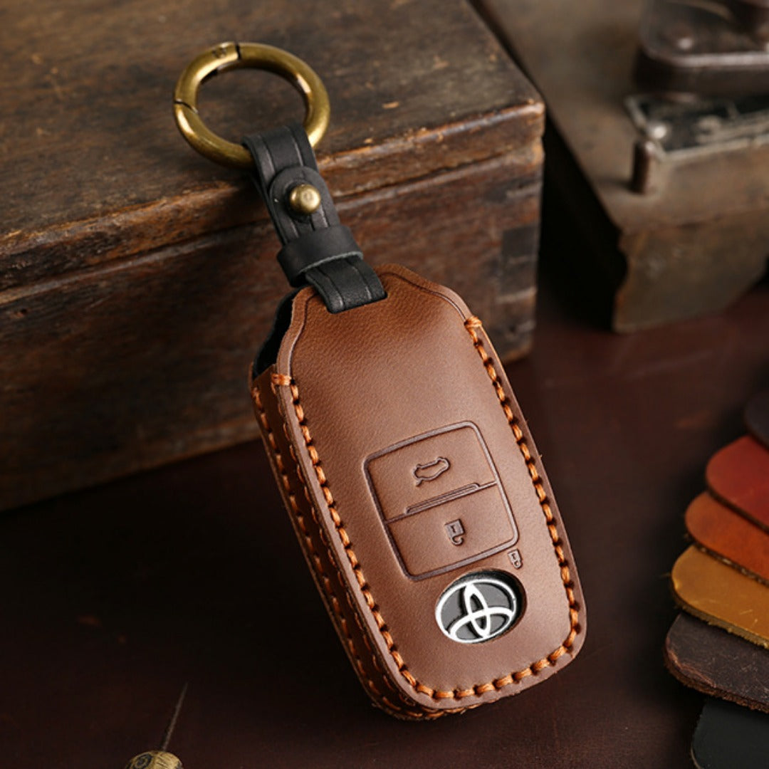 Toyota Yaris Leather Car Key Cover 2,3 Button