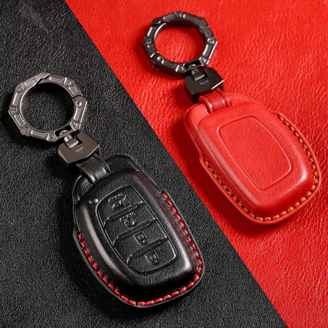 Hyundai Leather Car Key Cover 4 Button