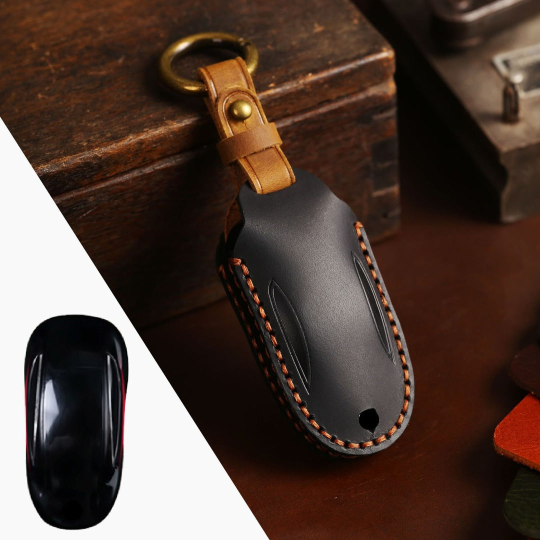 Tesla Leather Car Key Cover