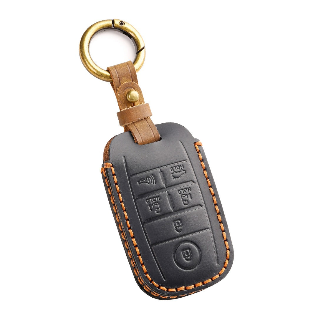 Kia Carnival MPV Leather Car Key Cover 6 Button