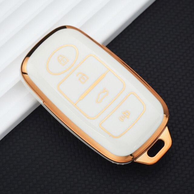 Carsine Toyota Car Key Case Golden Edge White / Key case