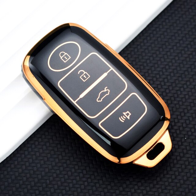 Carsine Toyota Car Key Case Golden Edge Black / Key case