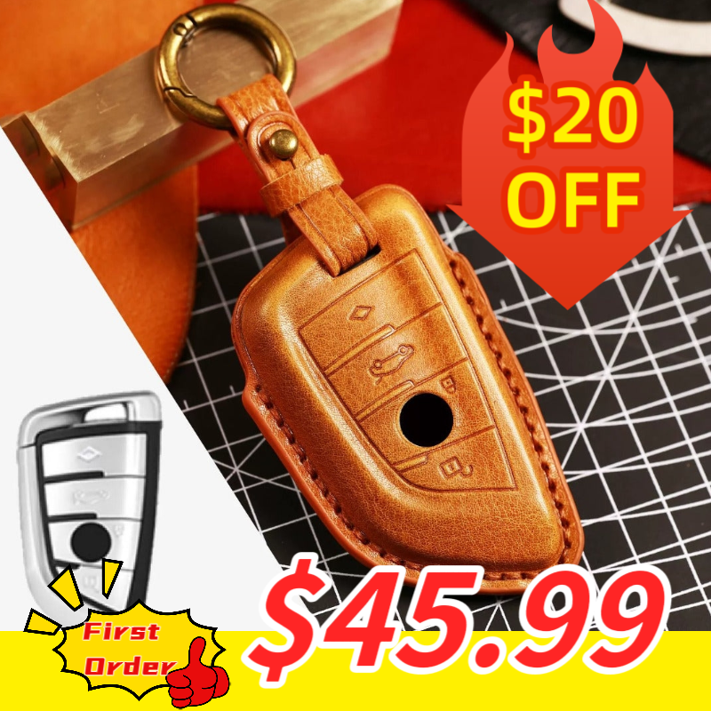 BMW Leather Car Key Cover - Genuine Leather, Premium Fit for All BMW Models