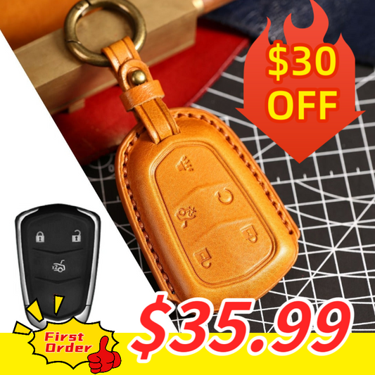 Cadillac Leather Key Cover - Premium Protector for All Models