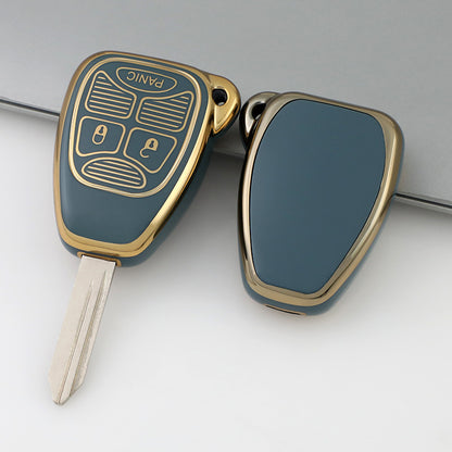 Jeep Dodge Chrysler Car Key Case Golden Edge