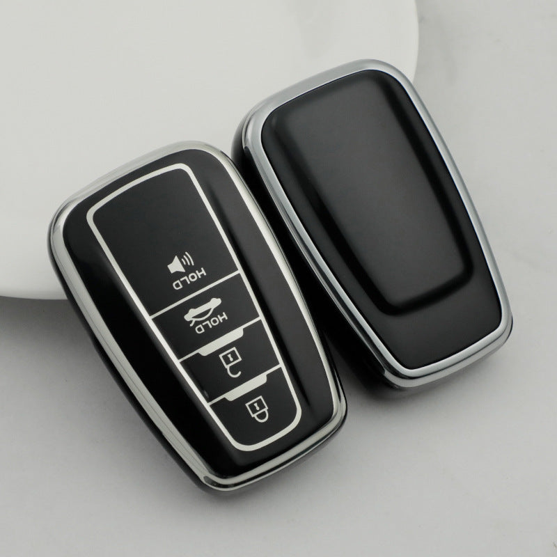 Carsine Toyota Car Key Cover Silver Edge Black / Key case