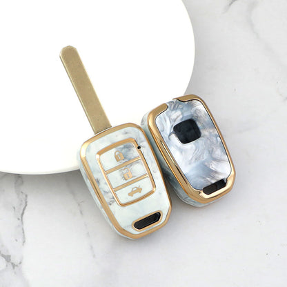 Carsine Honda Car Key Case Gold Inlaid With Jade Grey / Key case