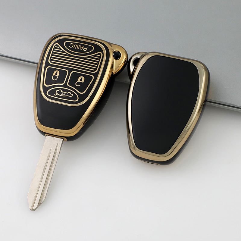 Jeep Dodge Chrysler Car Key Case Golden Edge