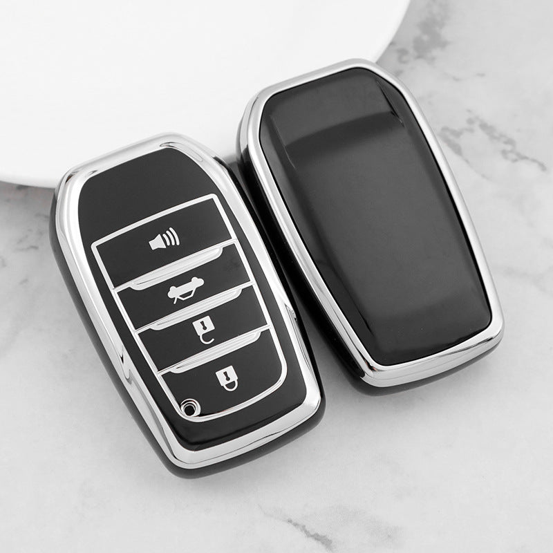 Carsine Toyota Car Key Cover Silver Edge Black / Key case