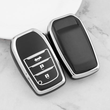 Carsine Toyota Car Key Cover Silver Edge Black / Key case