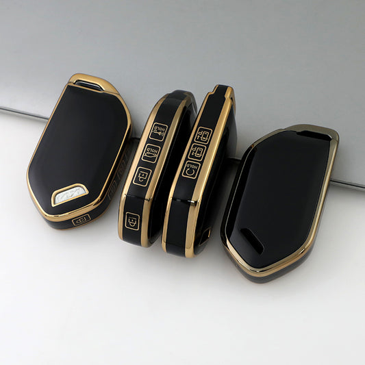 Kia Car Key Case Golden Edge