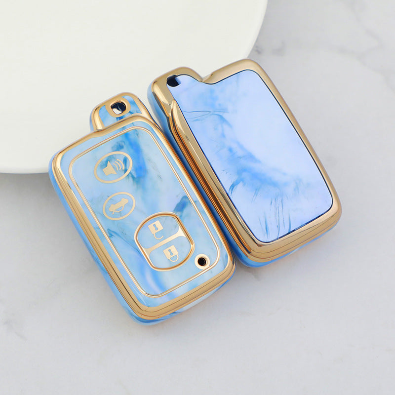 Carsine Toyota Car Key Case Gold Inlaid With Jade Blue / Key case