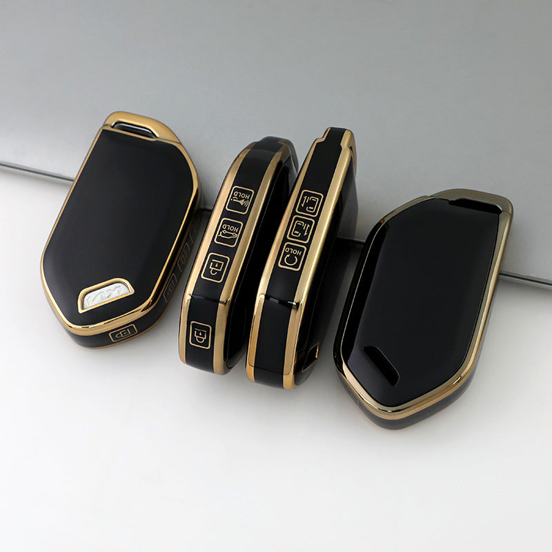 Kia Car Key Case Golden Edge