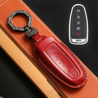 Ford Edge Explorer Lincoln MKT 2017 Navigator Leather Car Key Cover 4 Button