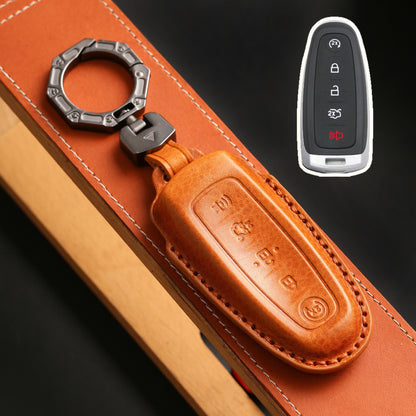 Ford Edge Explorer Lincoln MKT 2017 Navigator Leather Car Key Cover 4 Button